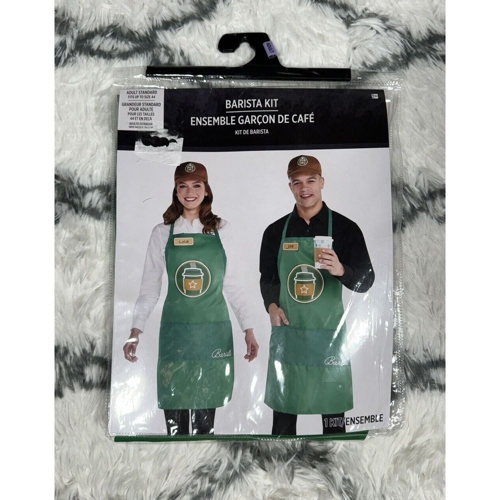 SUIT YOURSELF Coffee Barista Kit Apron Hat Halloween Costume Adult OSFA *NEW*